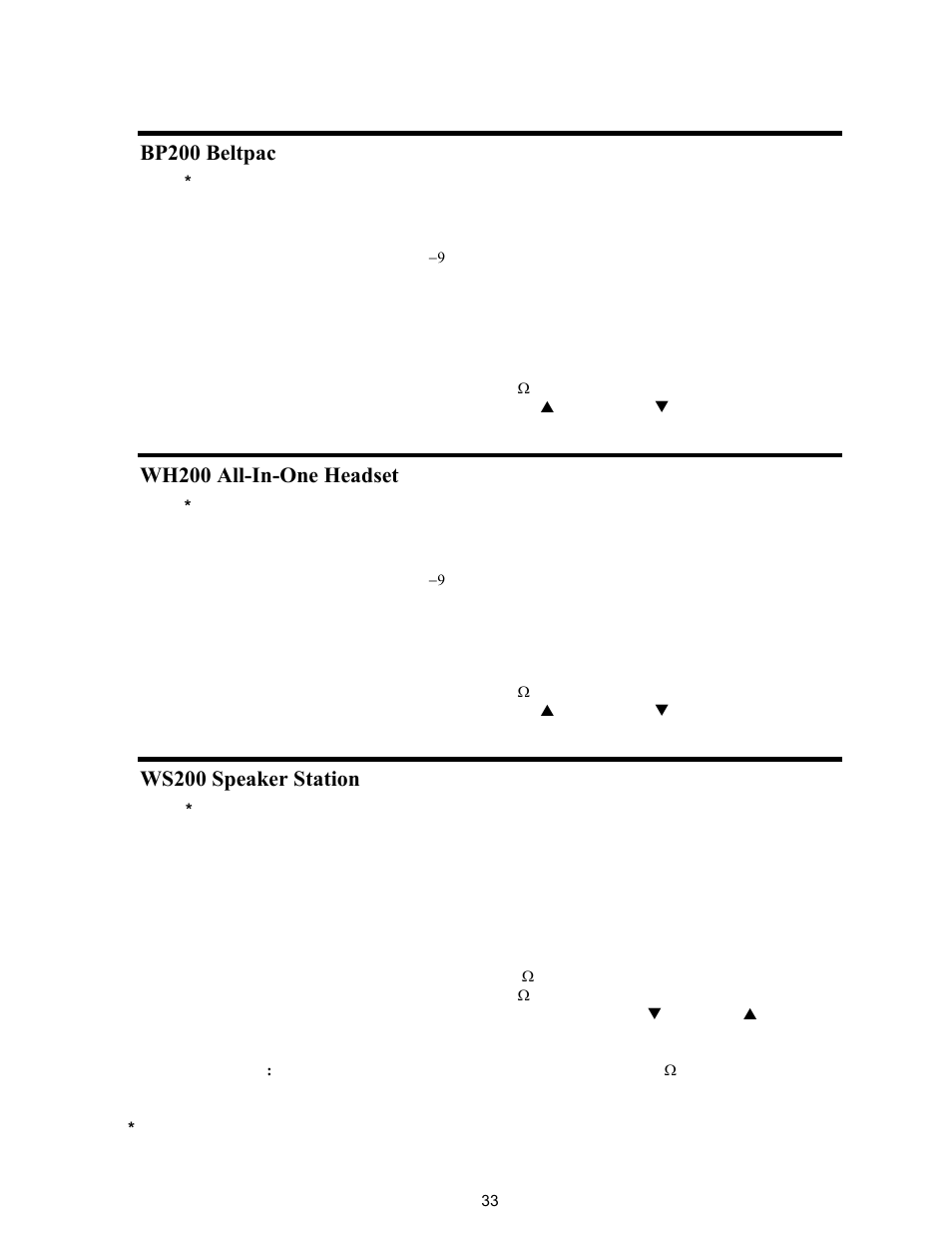 Bp200 beltpac, Wh200 all-in-one headset, Ws200 speaker station | Clear-Com HME DX121 User Manual | Page 37 / 39