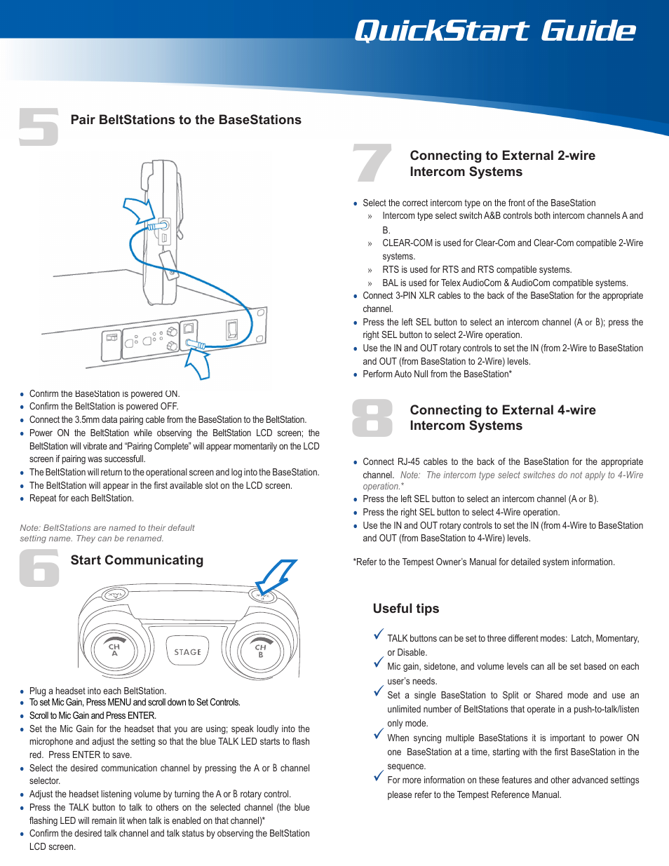 Quickstart guide | Clear-Com Tempest900 User Manual | Page 3 / 4