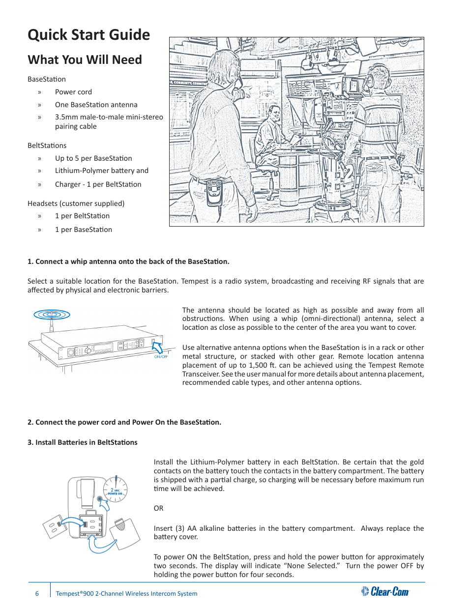 Quick start guide, What you will need | Clear-Com Tempest900 User Manual | Page 12 / 100