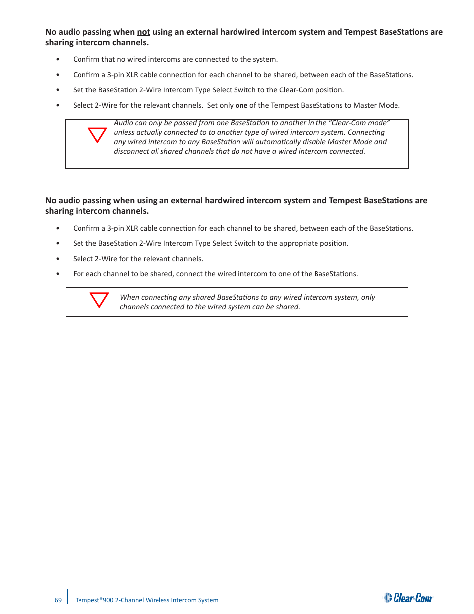 Clear-Com Tempest900 User Manual | Page 75 / 100