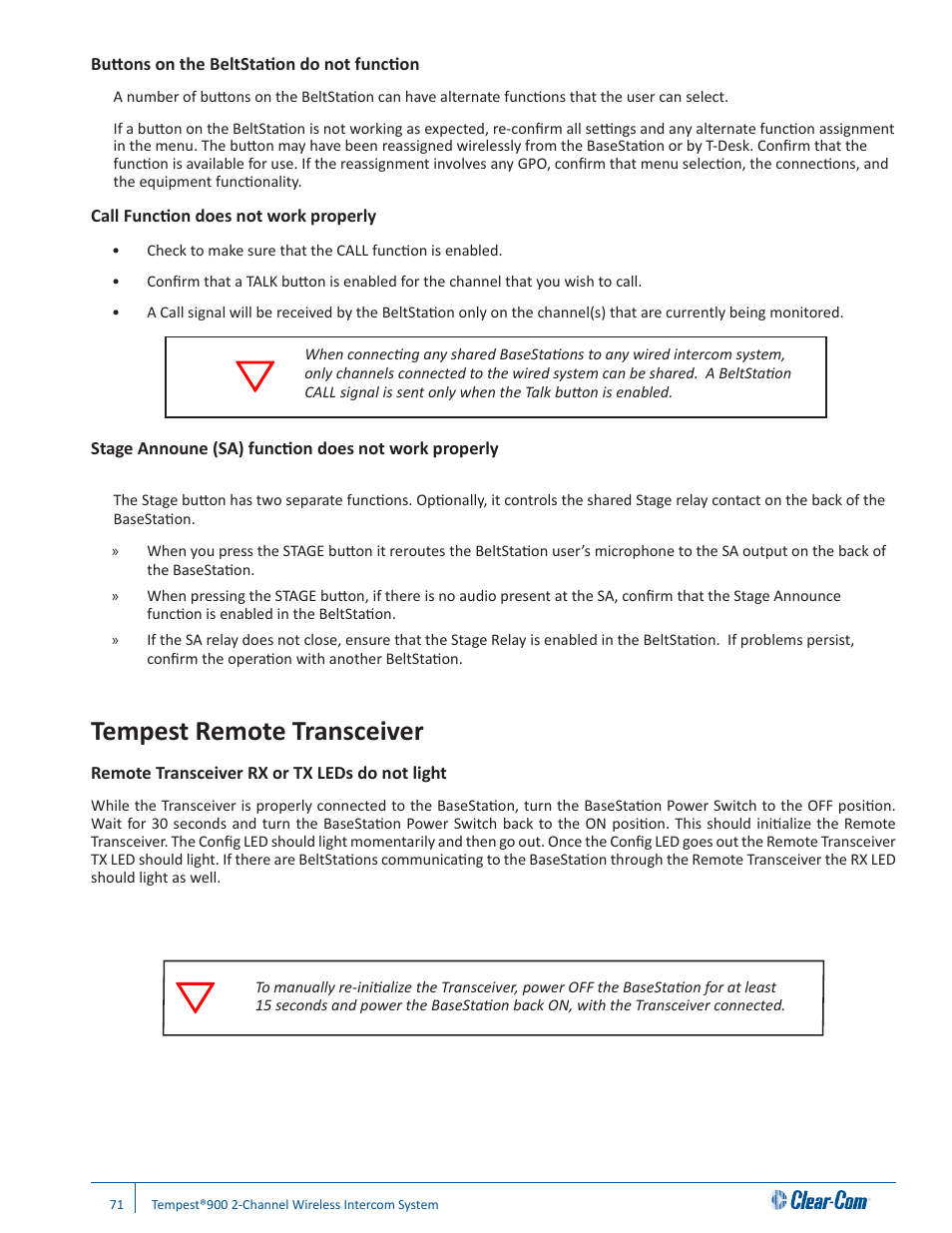 Tempest remote transceiver | Clear-Com Tempest900 User Manual | Page 77 / 100