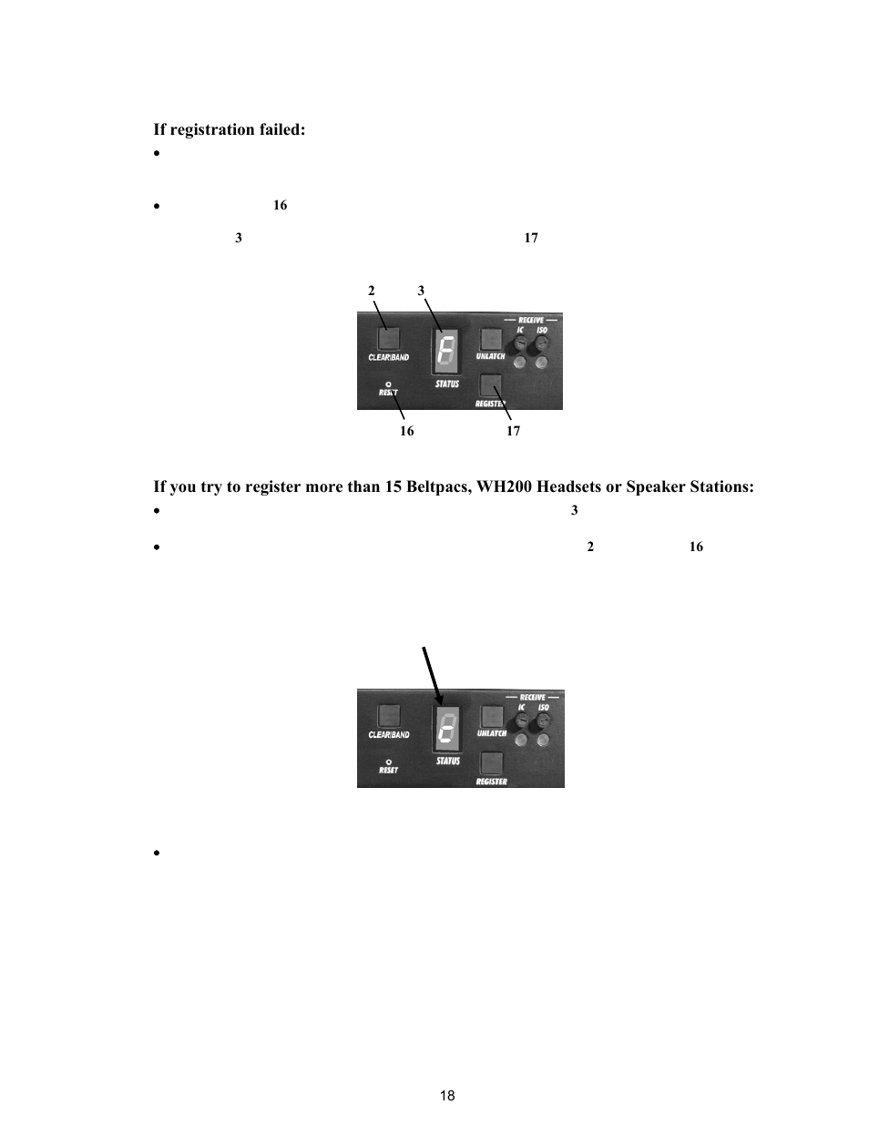 If registration failed | Clear-Com BS200 User Manual | Page 23 / 40
