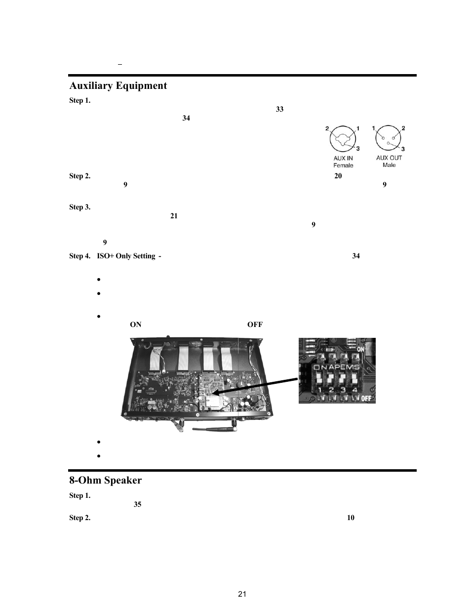 Auxiliary equipment, Ohm speaker | Clear-Com BS200 User Manual | Page 26 / 40