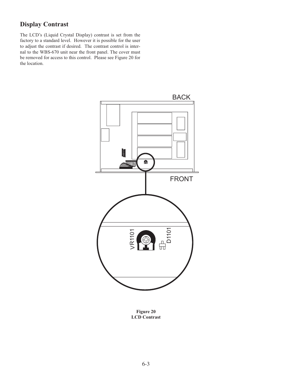 Display contrast, Front back | Clear-Com WTR-670 User Manual | Page 28 / 62