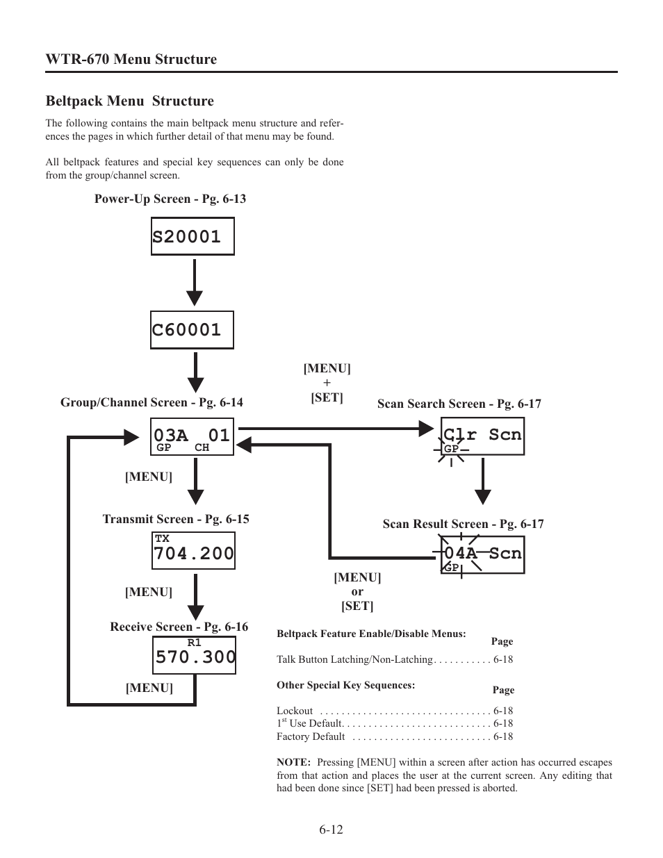 Clr scn, 04a scn | Clear-Com WTR-670 User Manual | Page 37 / 62