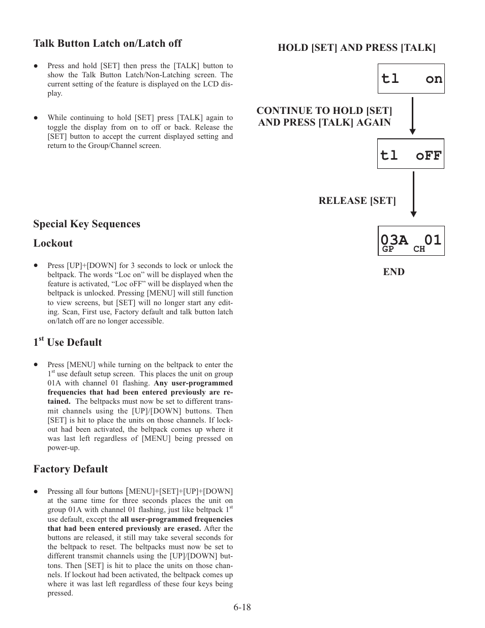 03a 01, L off | Clear-Com WTR-670 User Manual | Page 43 / 62