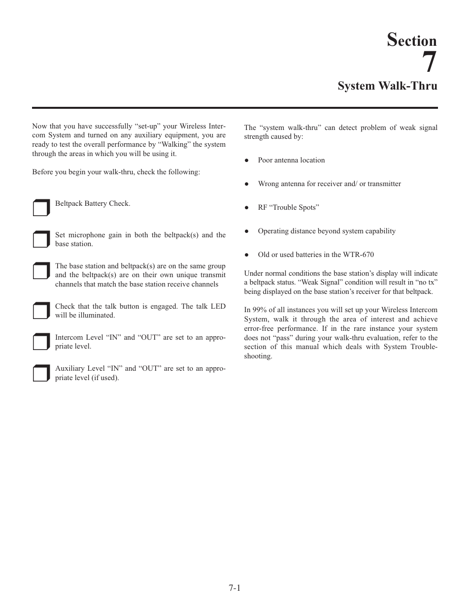 Ection | Clear-Com WTR-670 User Manual | Page 44 / 62