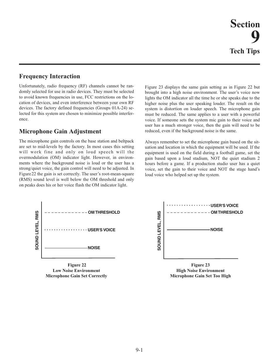 Ection, Tech tips, Frequency interaction | Microphone gain adjustment | Clear-Com WTR-670 User Manual | Page 48 / 62