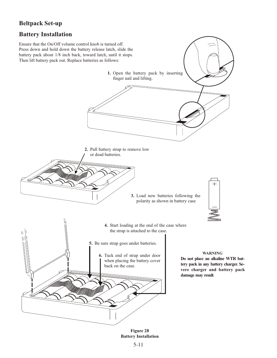 Beltpack set-up bat tery in stal la tion | Clear-Com WTR-680 User Manual | Page 29 / 86