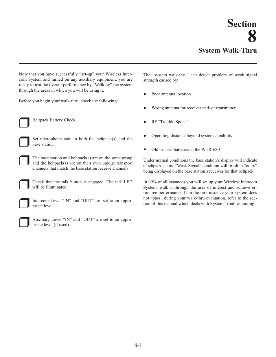 Ection | Clear-Com WTR-680 User Manual | Page 67 / 86