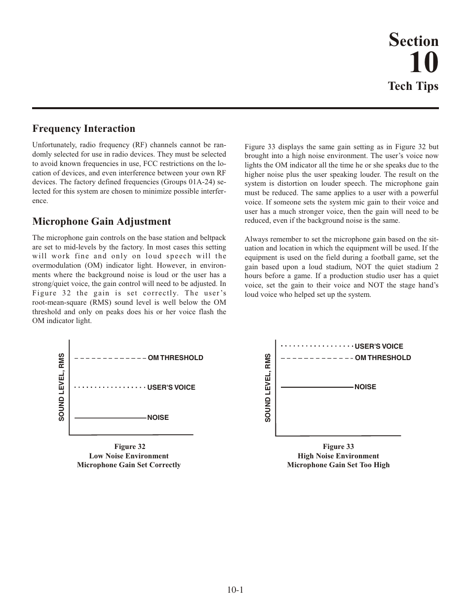 Ection, Tech tips, Fre quency in ter ac tion | Mi cro phone gain ad just ment | Clear-Com WTR-680 User Manual | Page 71 / 86