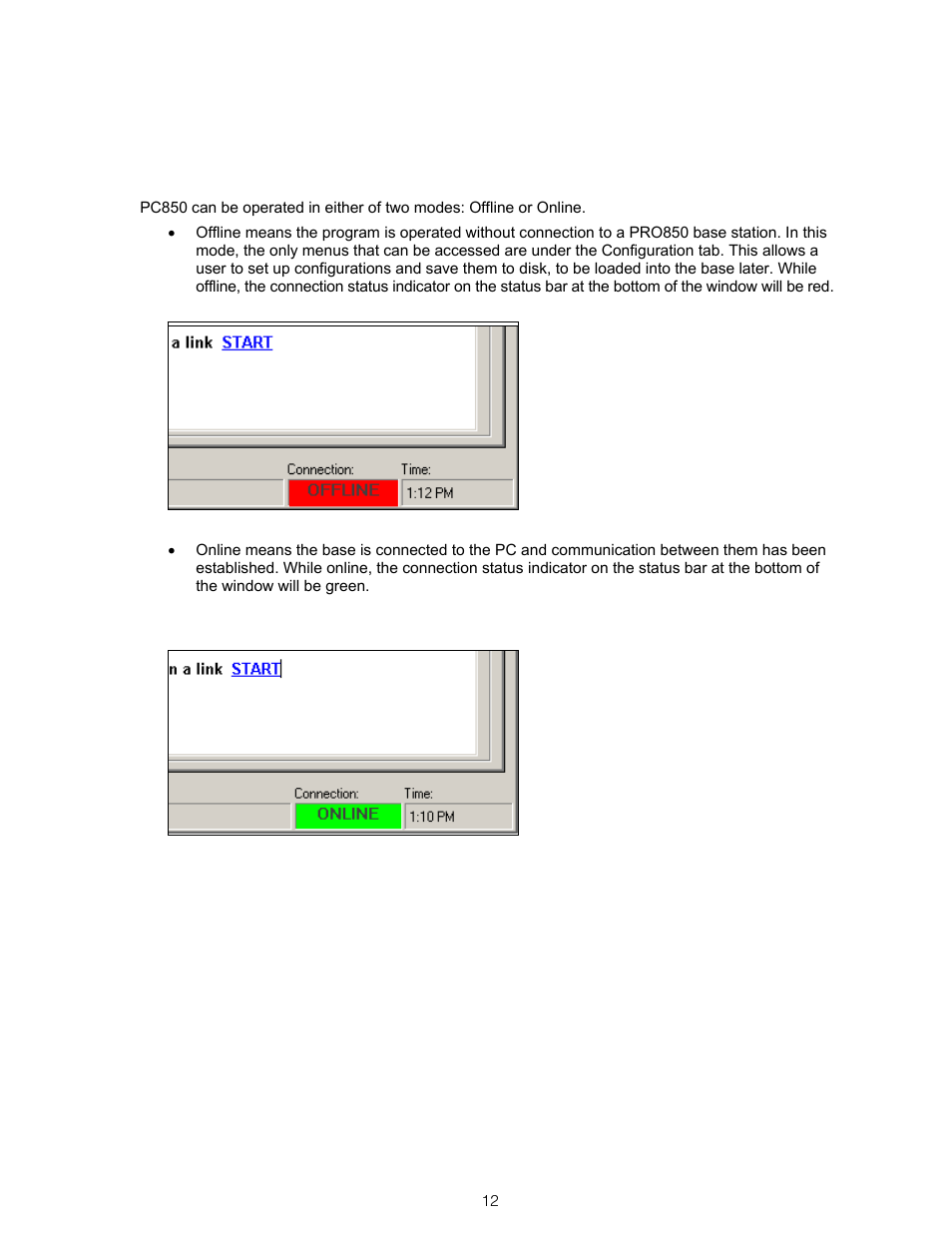 Pc850 offline and online modes | Clear-Com BS850 (Last time buy) User Manual | Page 15 / 61