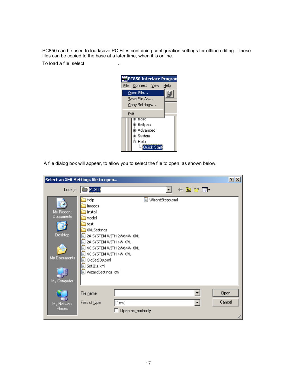 Pc850 load/save files (offline) | Clear-Com BS850 (Last time buy) User Manual | Page 20 / 61