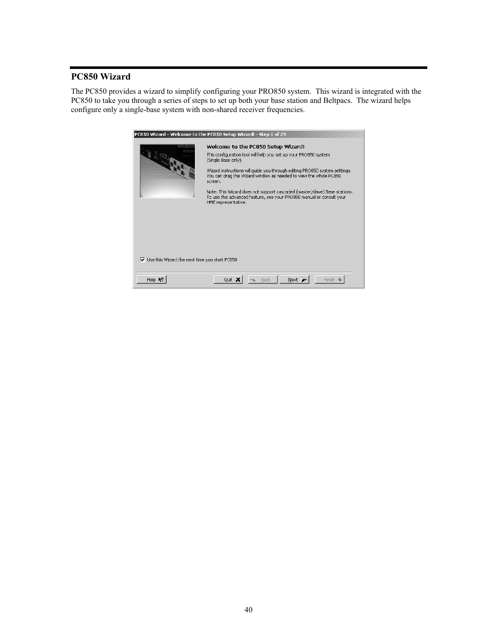 Pc850 wizard | Clear-Com BS850 (Last time buy) User Manual | Page 43 / 48