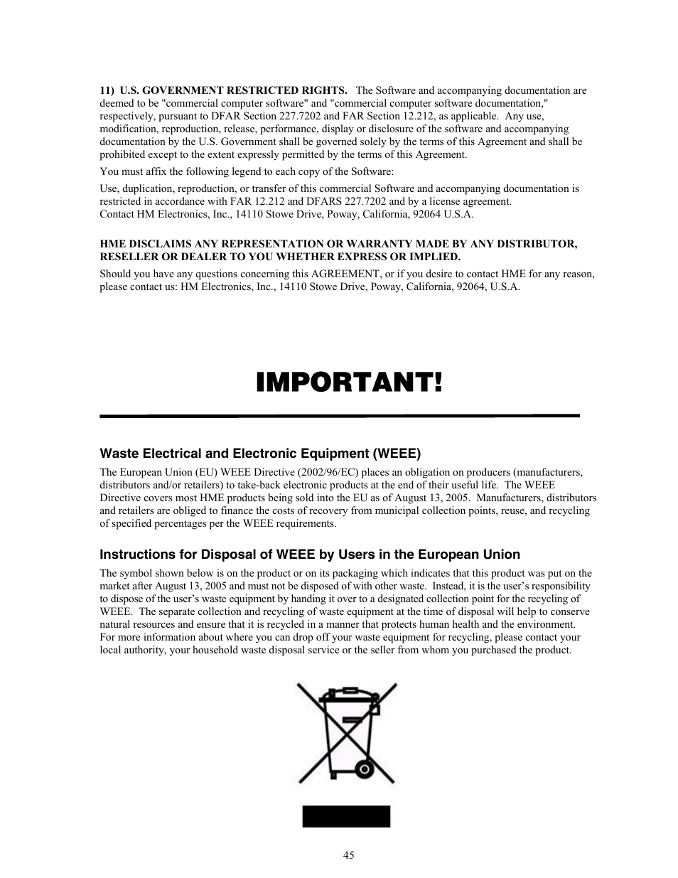 Important | Clear-Com BS850 (Last time buy) User Manual | Page 48 / 48