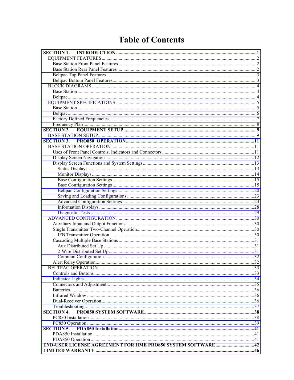 Clear-Com BS850 (Last time buy) User Manual | Page 2 / 50