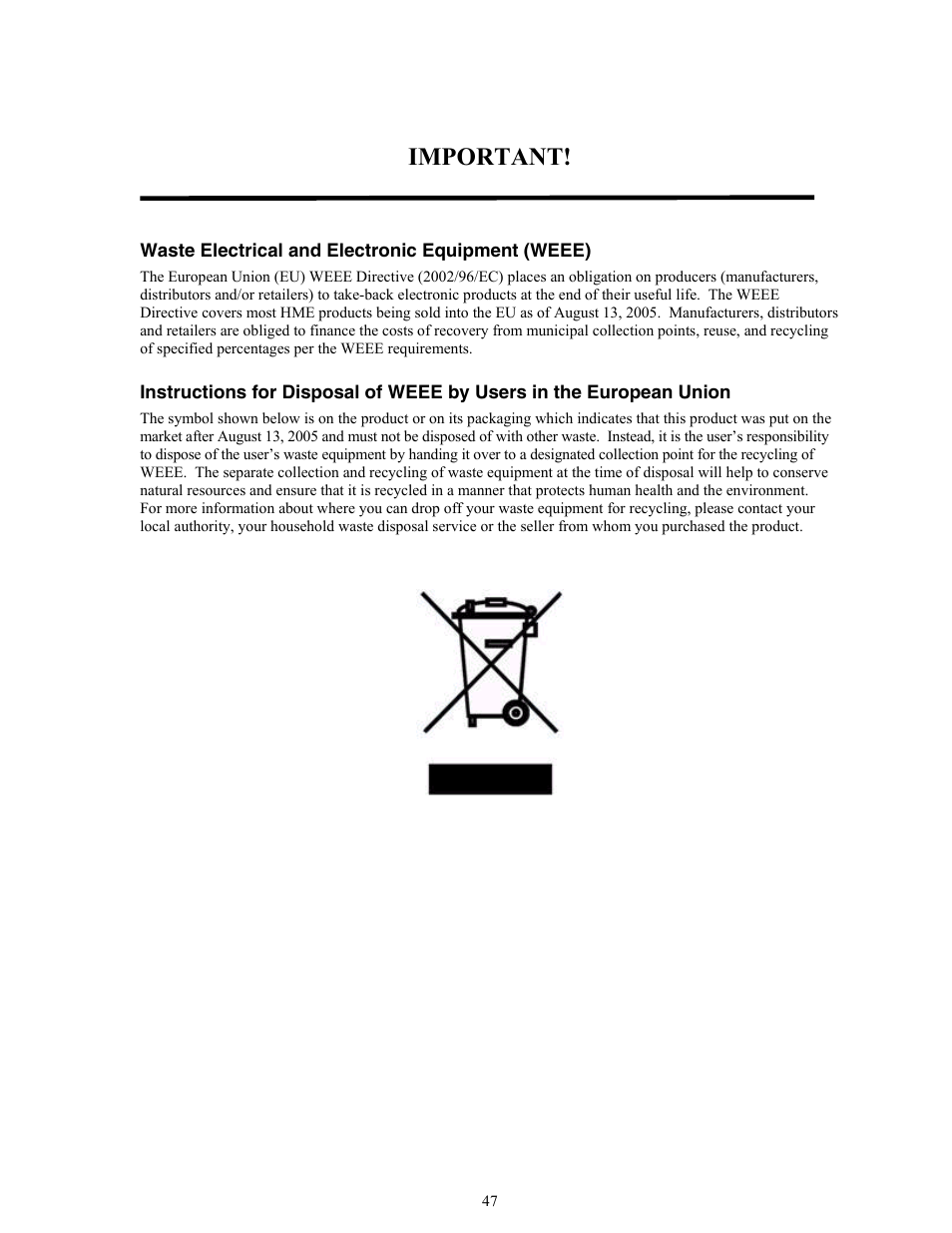 Important | Clear-Com BS850 (Last time buy) User Manual | Page 50 / 50