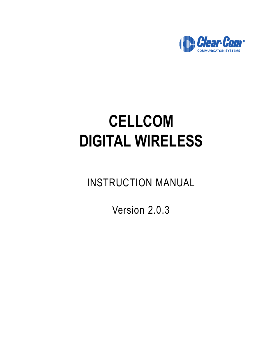 Clear-Com CellCom Battery Pack Charger User Manual | 217 pages