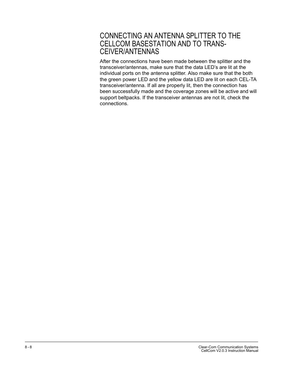 Transceiver/antennas -8 | Clear-Com CellCom Battery Pack Charger User Manual | Page 144 / 217