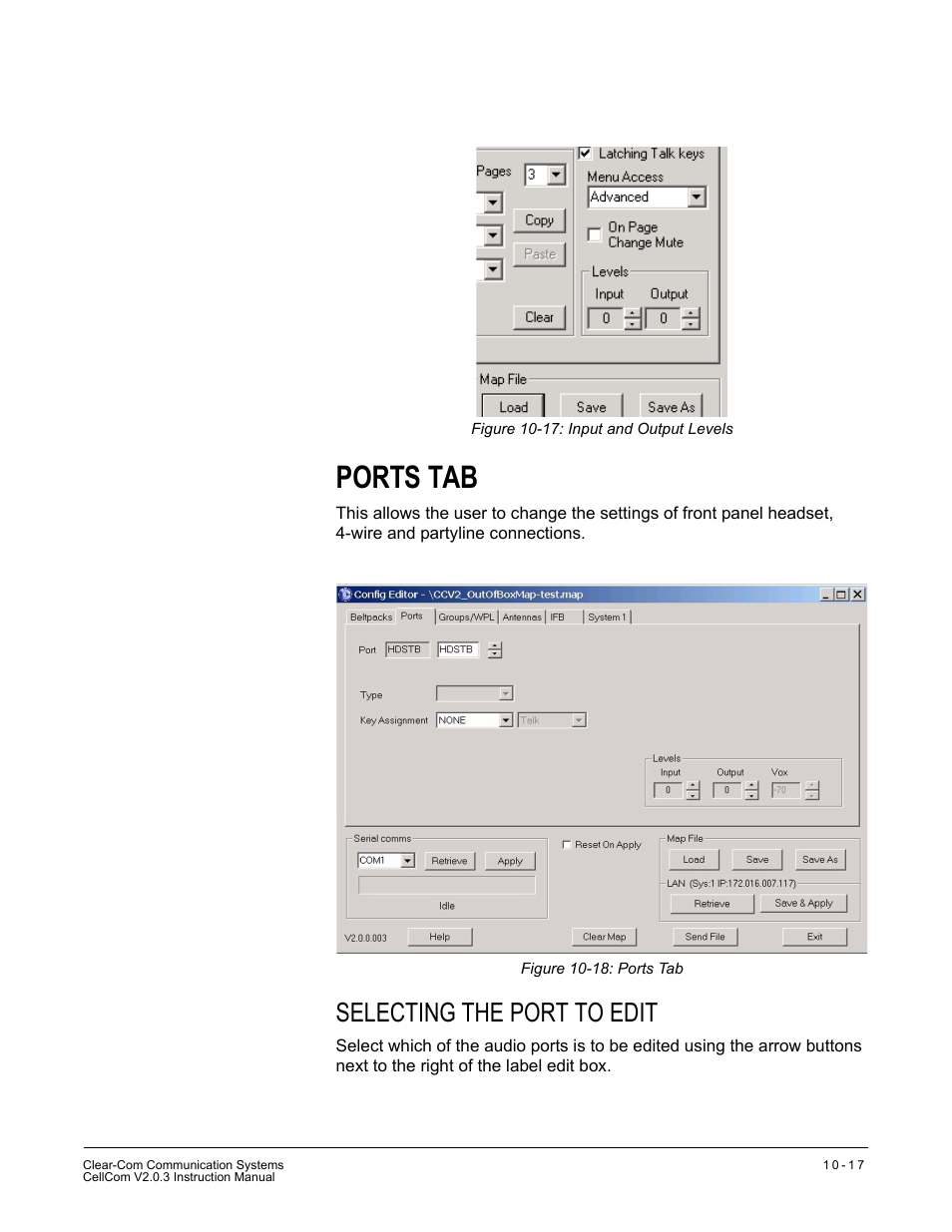 Ports tab, Selecting the port to edit, Ports tab -17 | Selecting the port to edit -17 | Clear-Com CellCom Battery Pack Charger User Manual | Page 169 / 217