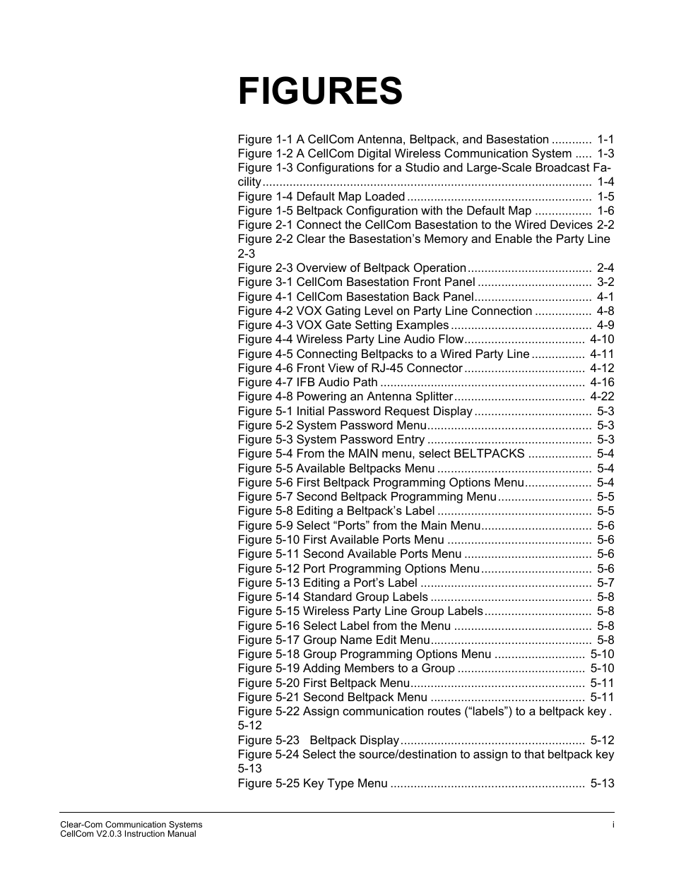 Figures | Clear-Com CellCom Battery Pack Charger User Manual | Page 17 / 217