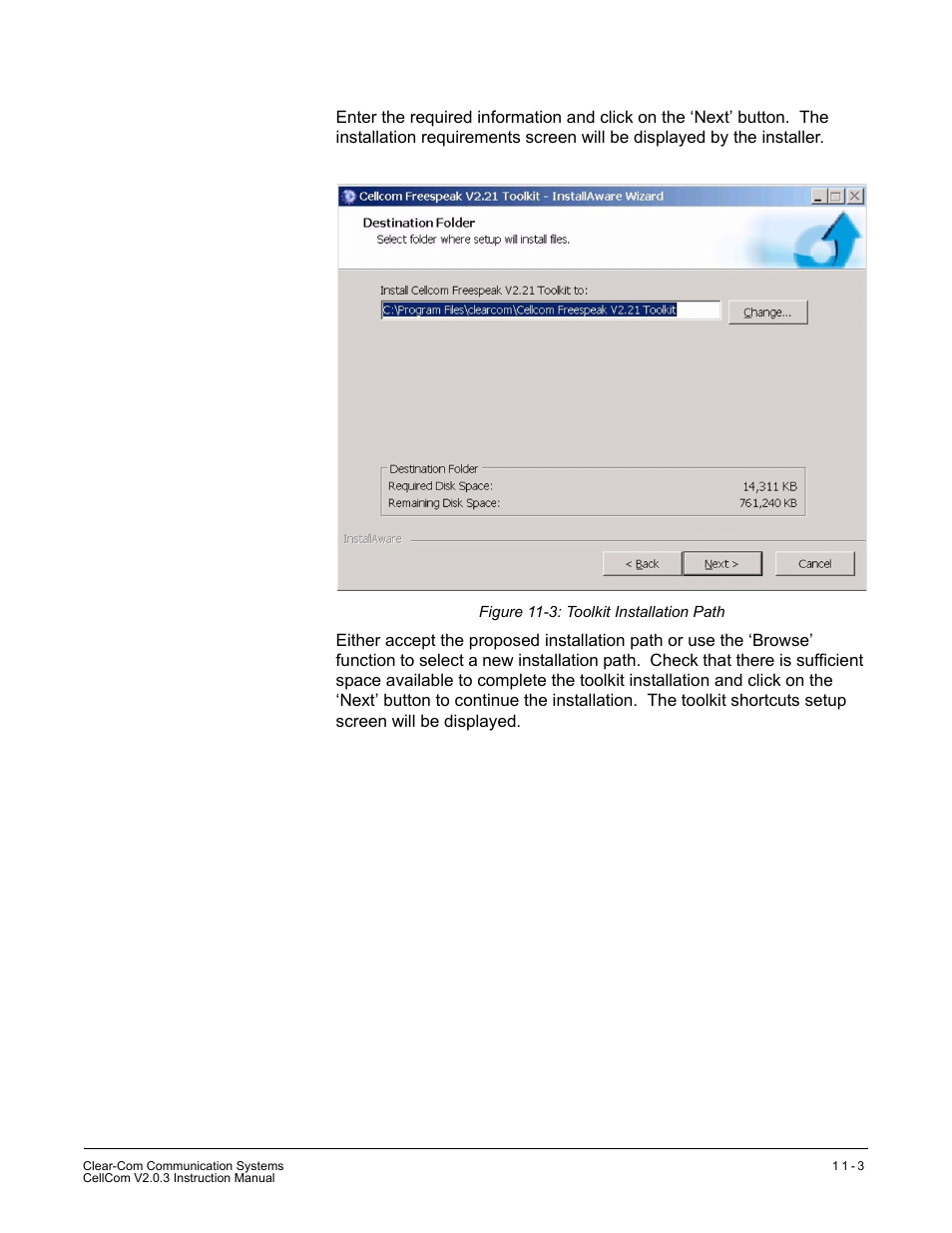 Figure 11-3 toolkit installation path -3 | Clear-Com CellCom Battery Pack Charger User Manual | Page 183 / 217