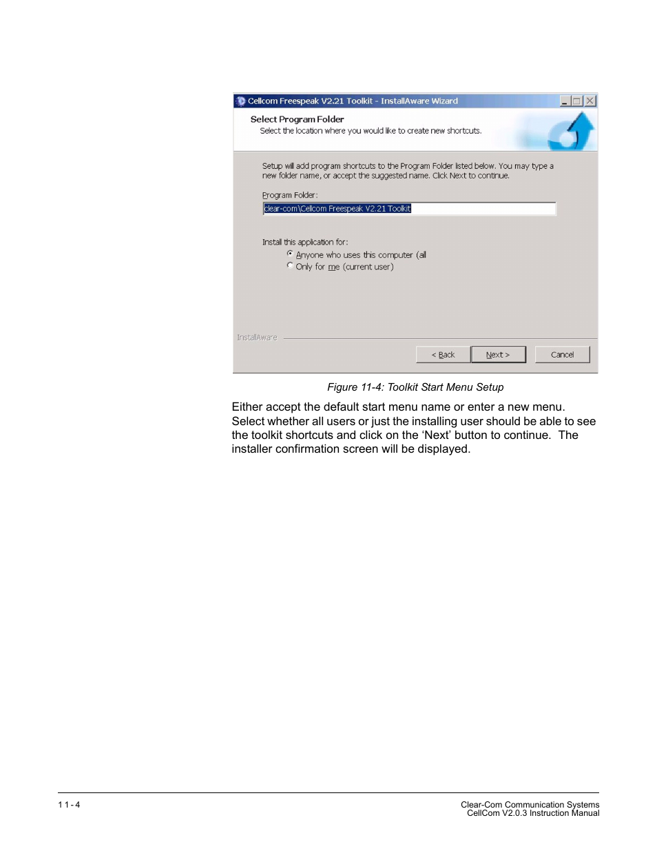 Figure 11-4 toolkit start menu setup -4 | Clear-Com CellCom Battery Pack Charger User Manual | Page 184 / 217