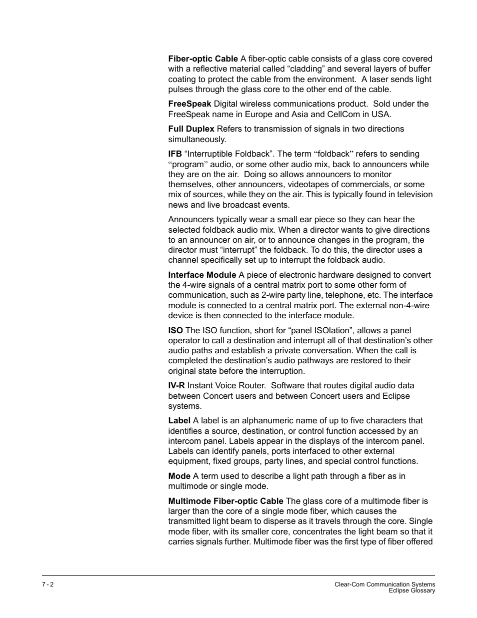 Clear-Com CellCom Battery Pack Charger User Manual | Page 200 / 217