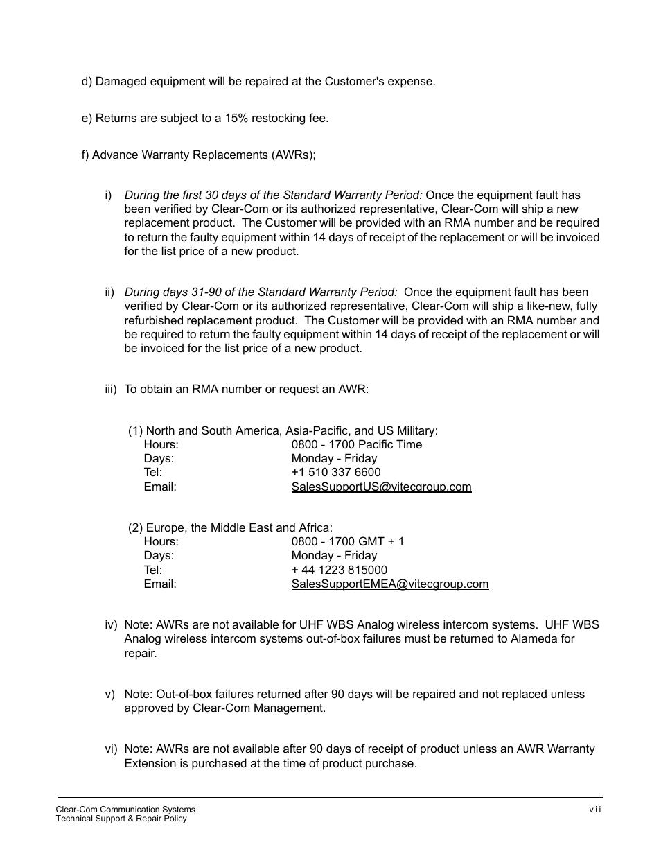 Clear-Com CellCom Battery Pack Charger User Manual | Page 215 / 217