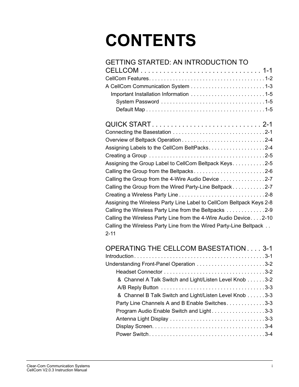 Clear-Com CellCom Battery Pack Charger User Manual | Page 7 / 217