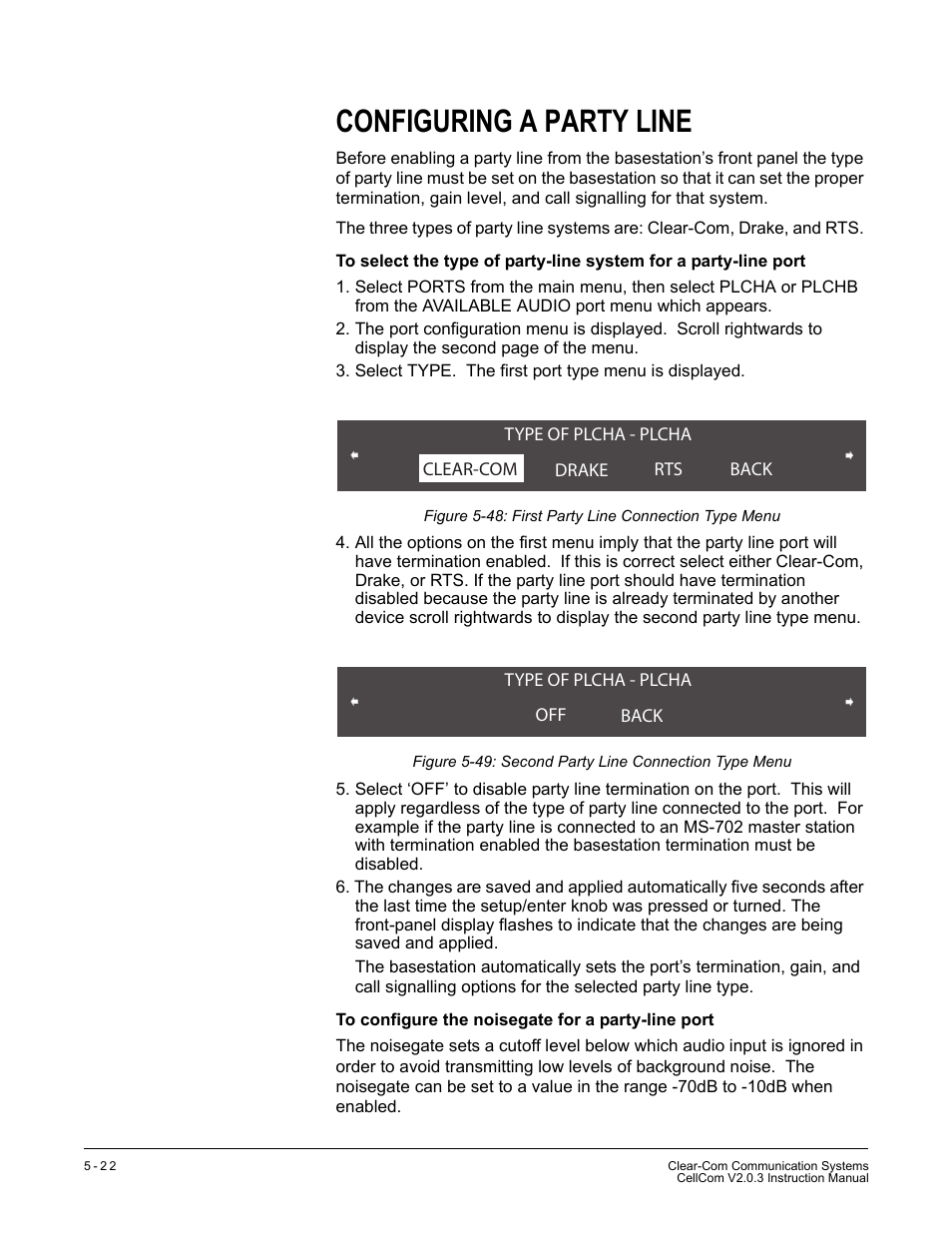 Configuring a party line, Configuring a party line -22 | Clear-Com CellCom Battery Pack Charger User Manual | Page 92 / 217