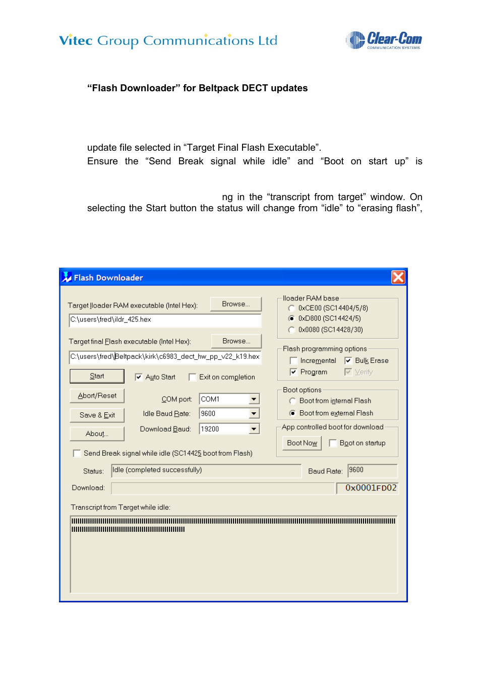 Flash downloader” for belpack dect updates | Clear-Com FreeSpeak User Manual | Page 10 / 49