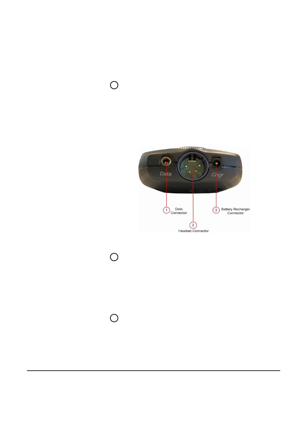 Belt clip, Beltpack bottom connector section, Data connector | Headset connector, Belt clip -6, Beltpack bottom connector section -6, Data connector -6, Headset connector -6, Figure 6-5 view of bottom of beltpack -6 | Clear-Com FreeSpeak Antenna Splitter User Manual | Page 106 / 213