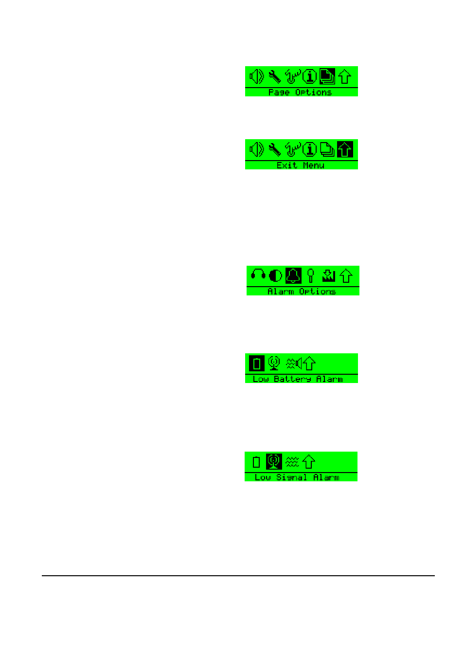 The alarm options menu, The alarm options menu -3 | Clear-Com FreeSpeak Antenna Splitter User Manual | Page 119 / 213