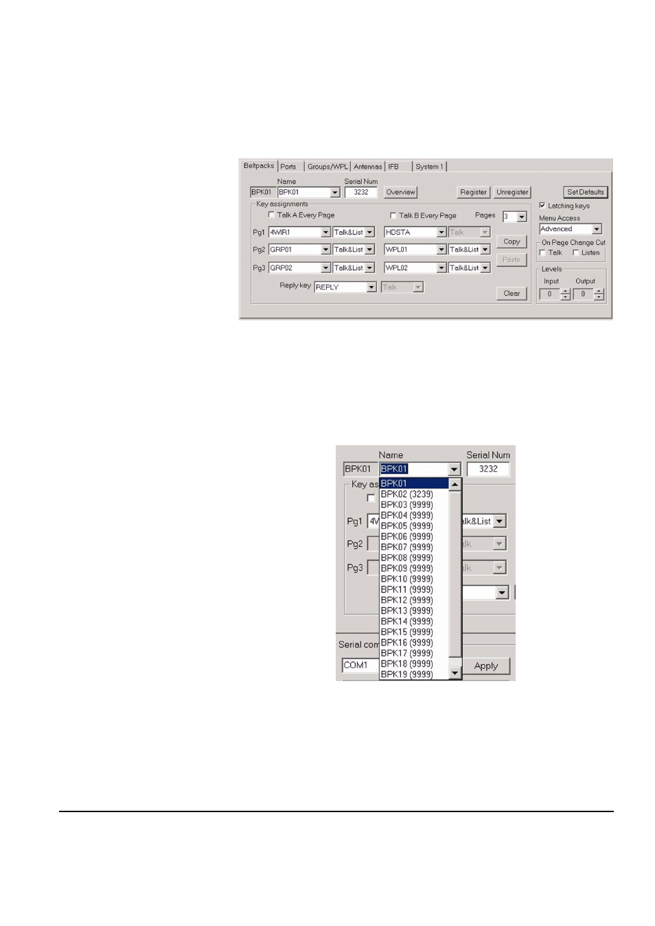 Beltpacks tab, Selecting the beltpack to register or edit, Beltpacks tab -7 | Selecting the beltpack to register or edit -7 | Clear-Com FreeSpeak Antenna Splitter User Manual | Page 157 / 213