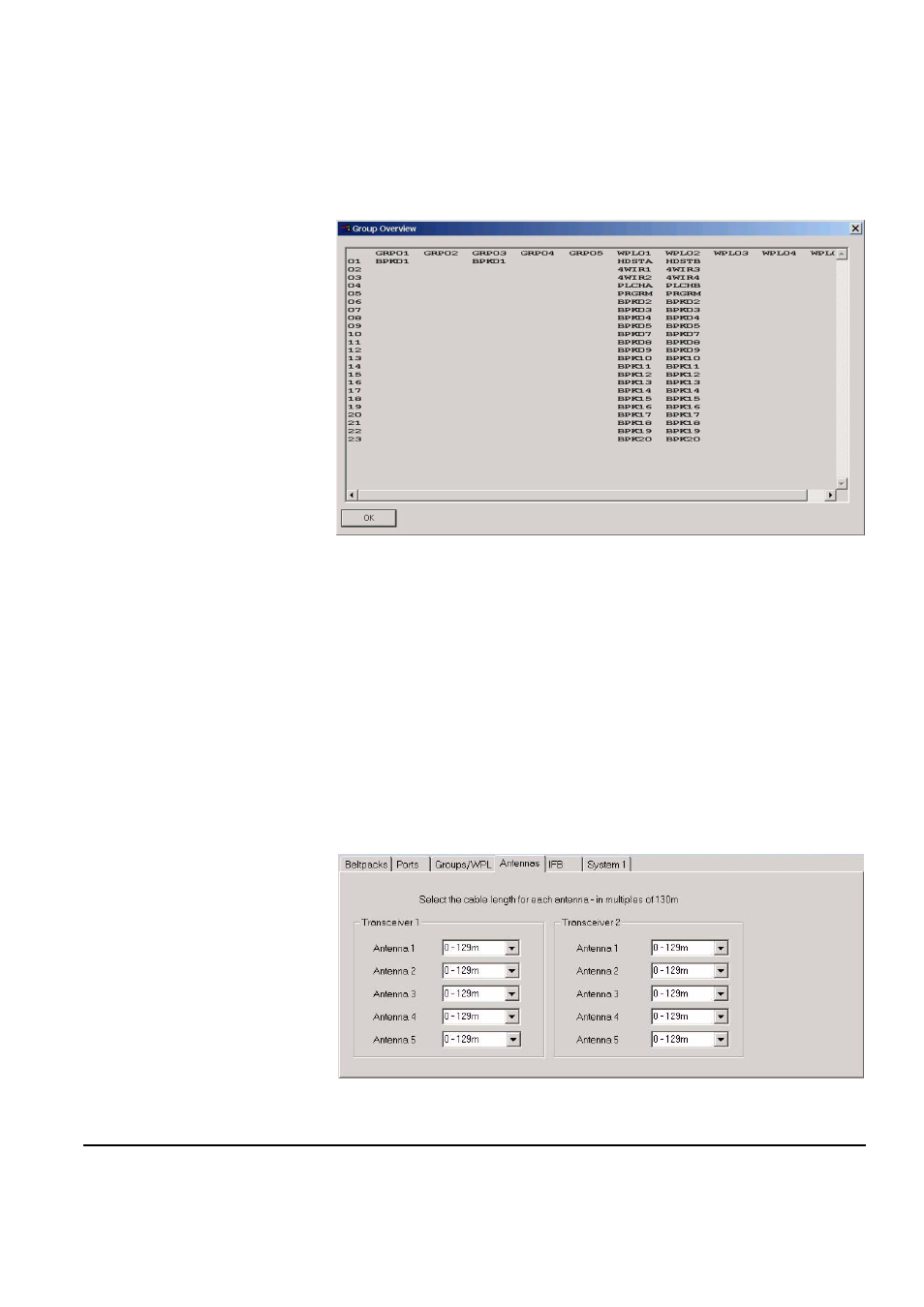 Group overview, Antennas tab, Group overview -21 | Antennas tab -21 | Clear-Com FreeSpeak Antenna Splitter User Manual | Page 171 / 213