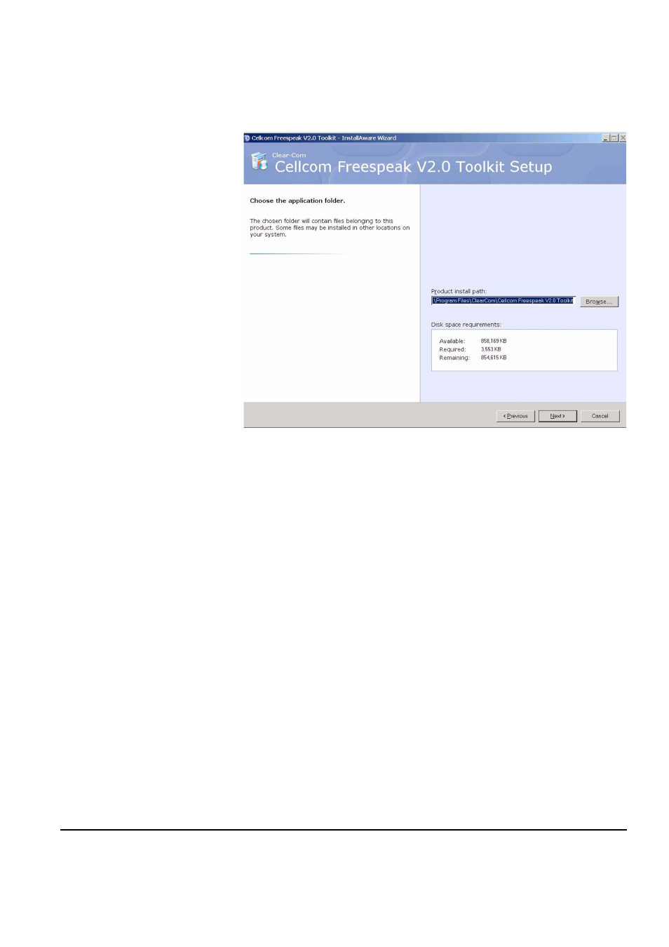 Figure 11-4 toolkit installation path -4 | Clear-Com FreeSpeak Antenna Splitter User Manual | Page 180 / 213