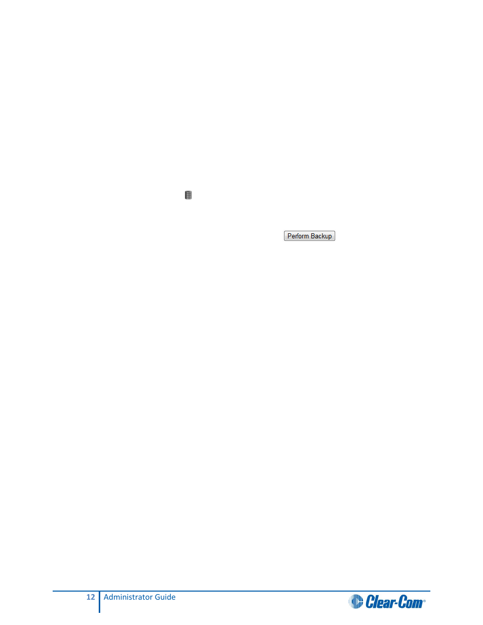 Database, Database backup, 6 database | 1 database backup | Clear-Com Concert for Newsroom User Manual | Page 12 / 48