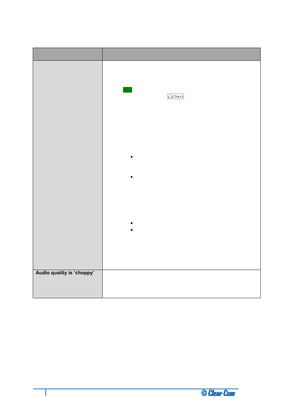 Audio quality issues, 4 audio quality issues | Clear-Com Concert for Newsroom User Manual | Page 47 / 49