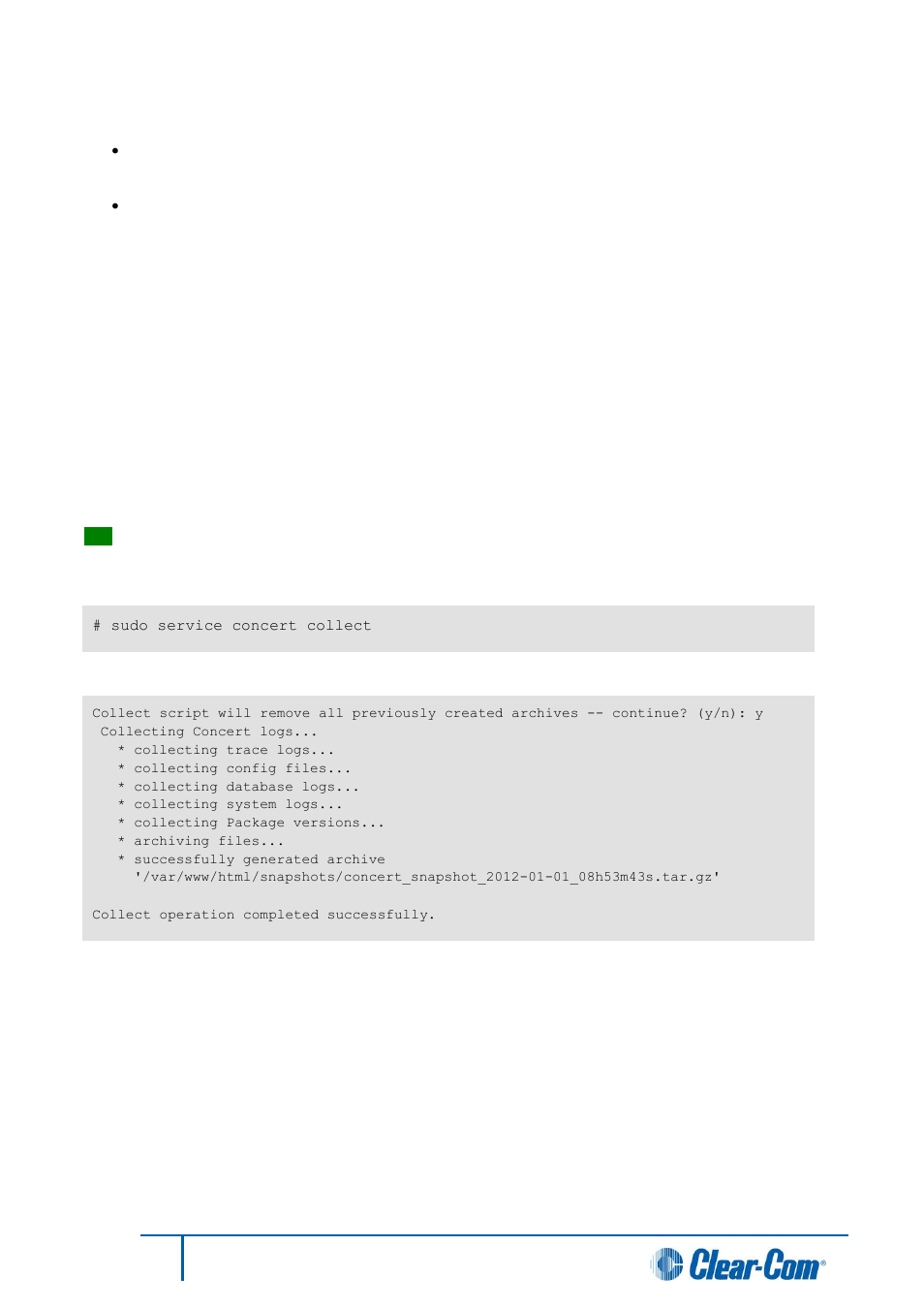 Creating a concert log archive, 6 creating a concert log archive | Clear-Com Concert for Newsroom User Manual | Page 22 / 44