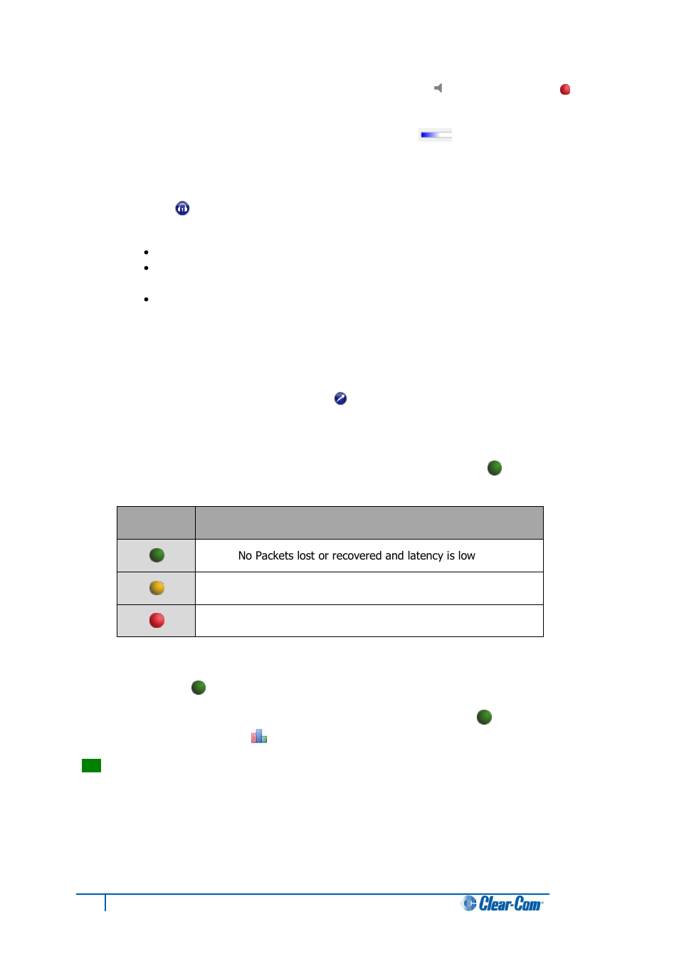 Muting and unmuting the mic, Managing your network connection, 5 managing your network connection | 2 muting and unmuting the mic | Clear-Com Concert for Newsroom User Manual | Page 34 / 40