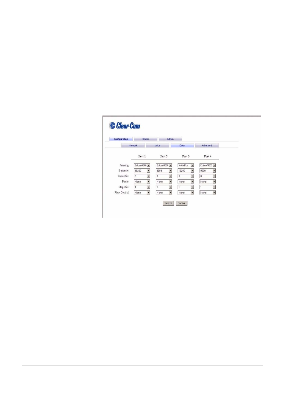 Data tab, Data tab -15, Data tab screen -15 | Clear-Com VOICE2 User Manual | Page 55 / 106