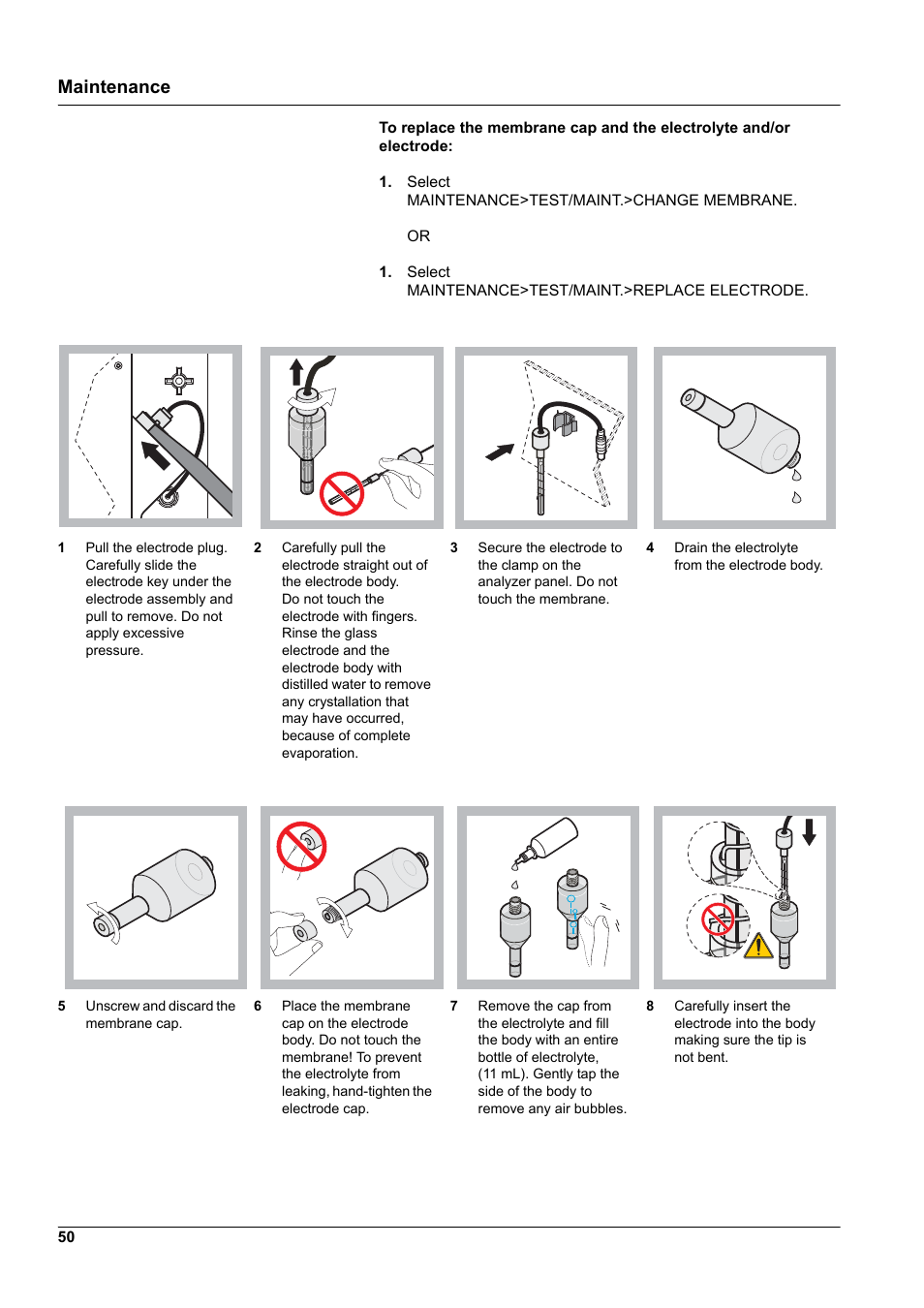 Maintenance | Hach-Lange AMTAX indoor sc User Manual | Page 50 / 118