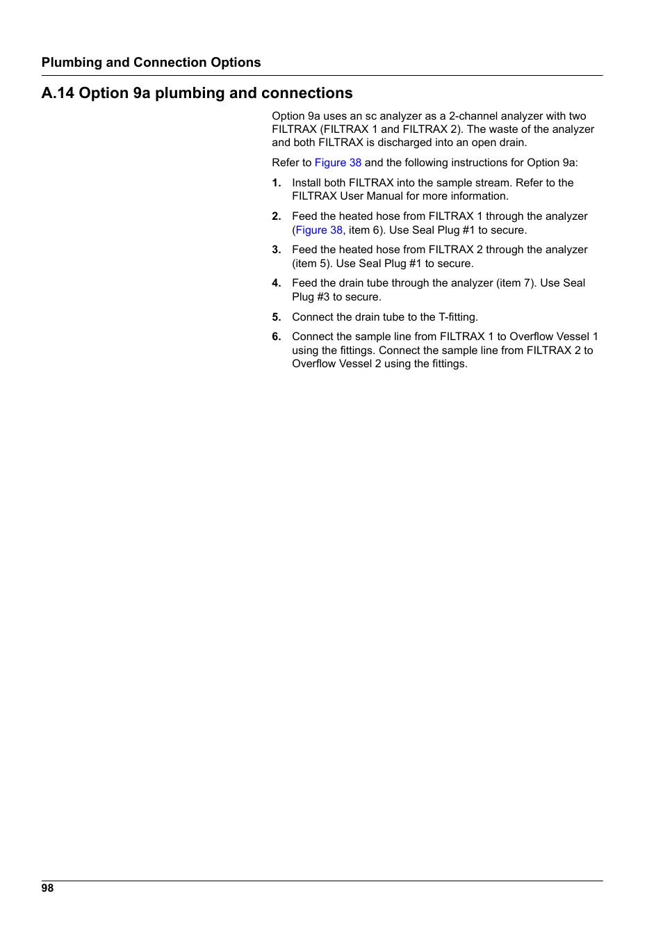 A.14 option 9a plumbing and connections | Hach-Lange AMTAX indoor sc User Manual | Page 98 / 118