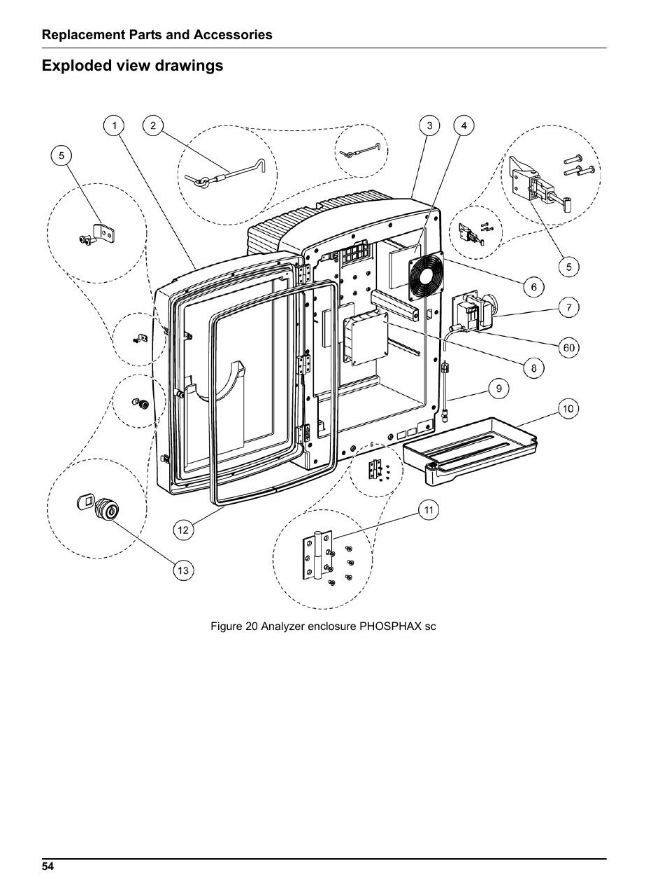 Efer to, Exploded view drawings | Hach-Lange PHOSPHAX indoor sc User Manual | Page 54 / 106
