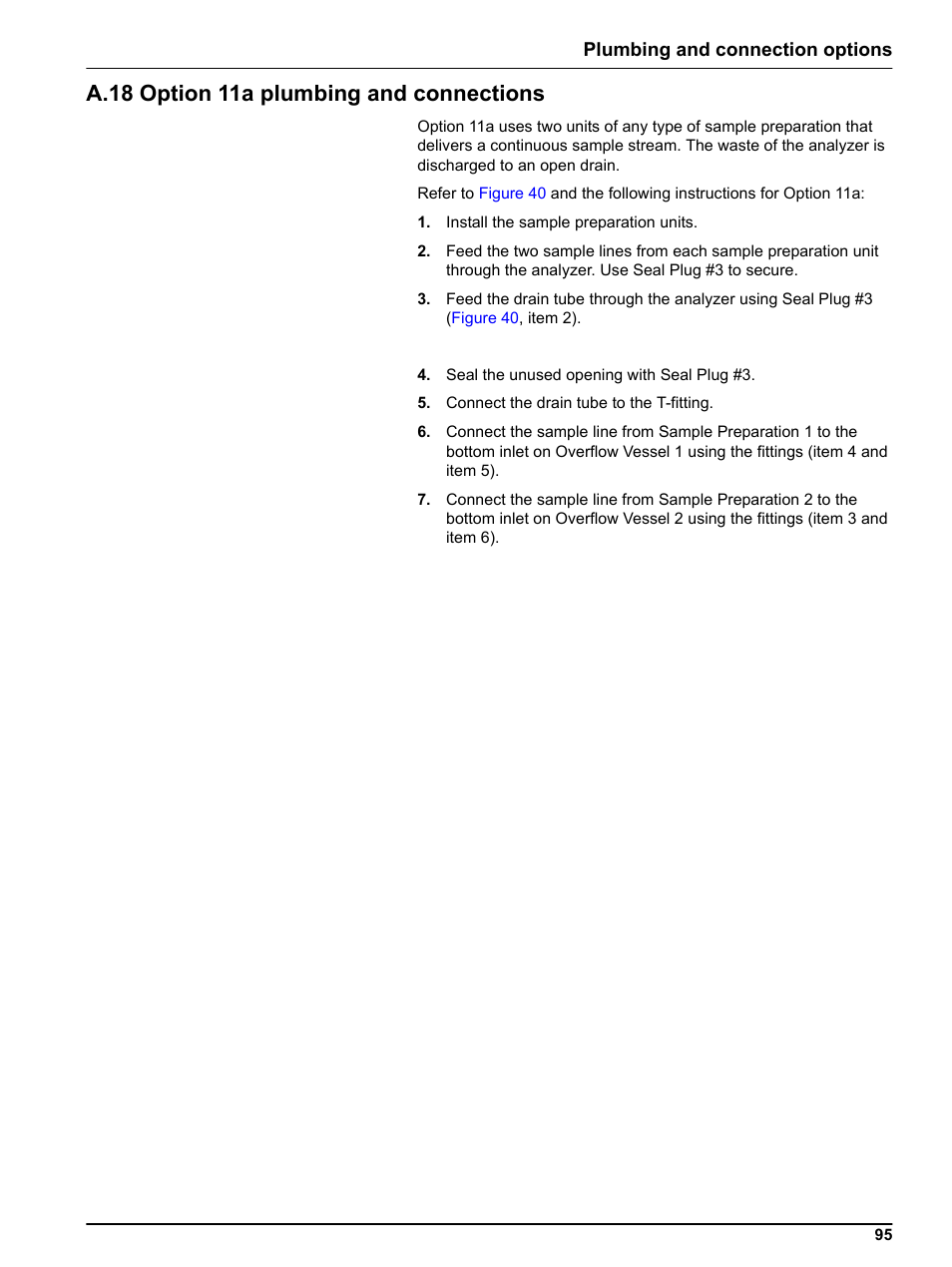 A.18 option 11a plumbing and connections, Plumbing and connection options | Hach-Lange PHOSPHAX indoor sc User Manual | Page 95 / 106