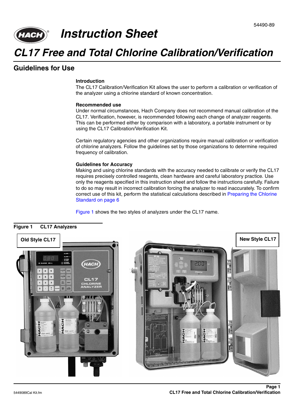 Hach-Lange CL17 Instruction sheet User Manual | 8 pages