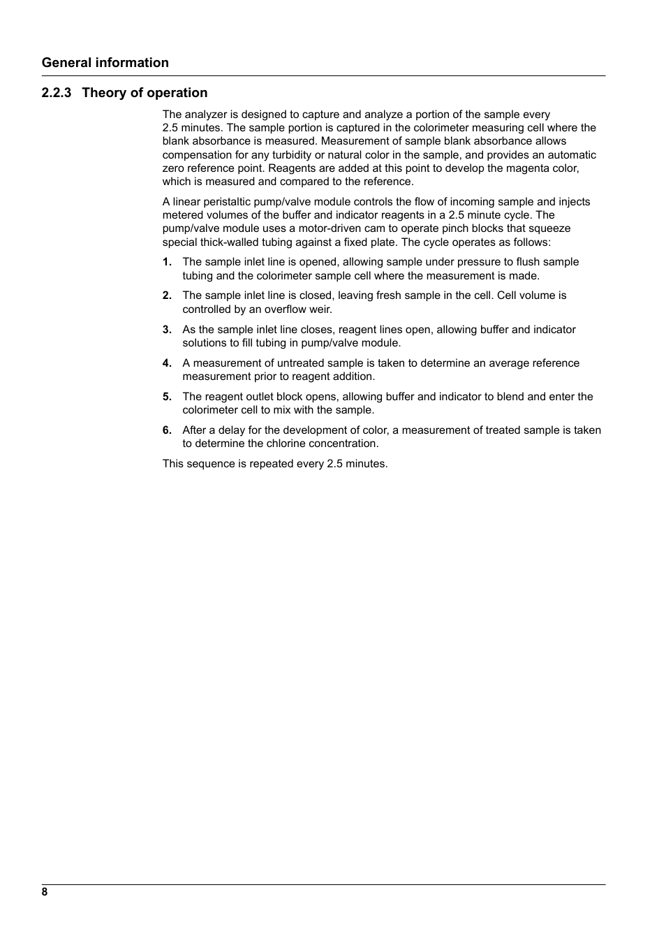 3 theory of operation, General information 2.2.3 theory of operation | Hach-Lange CL17 USER MANUAL User Manual | Page 10 / 60