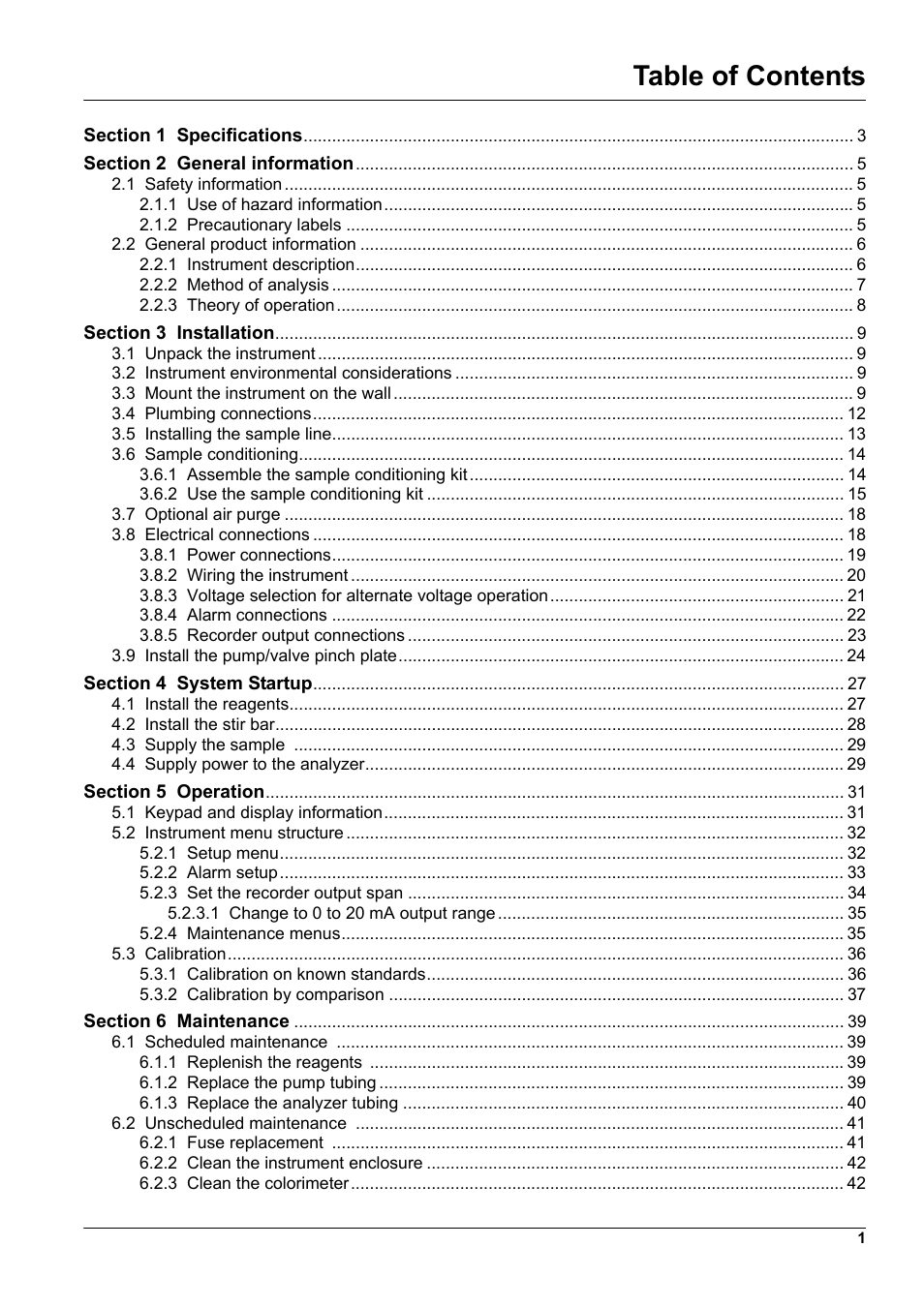 Hach-Lange CL17 USER MANUAL User Manual | Page 3 / 60