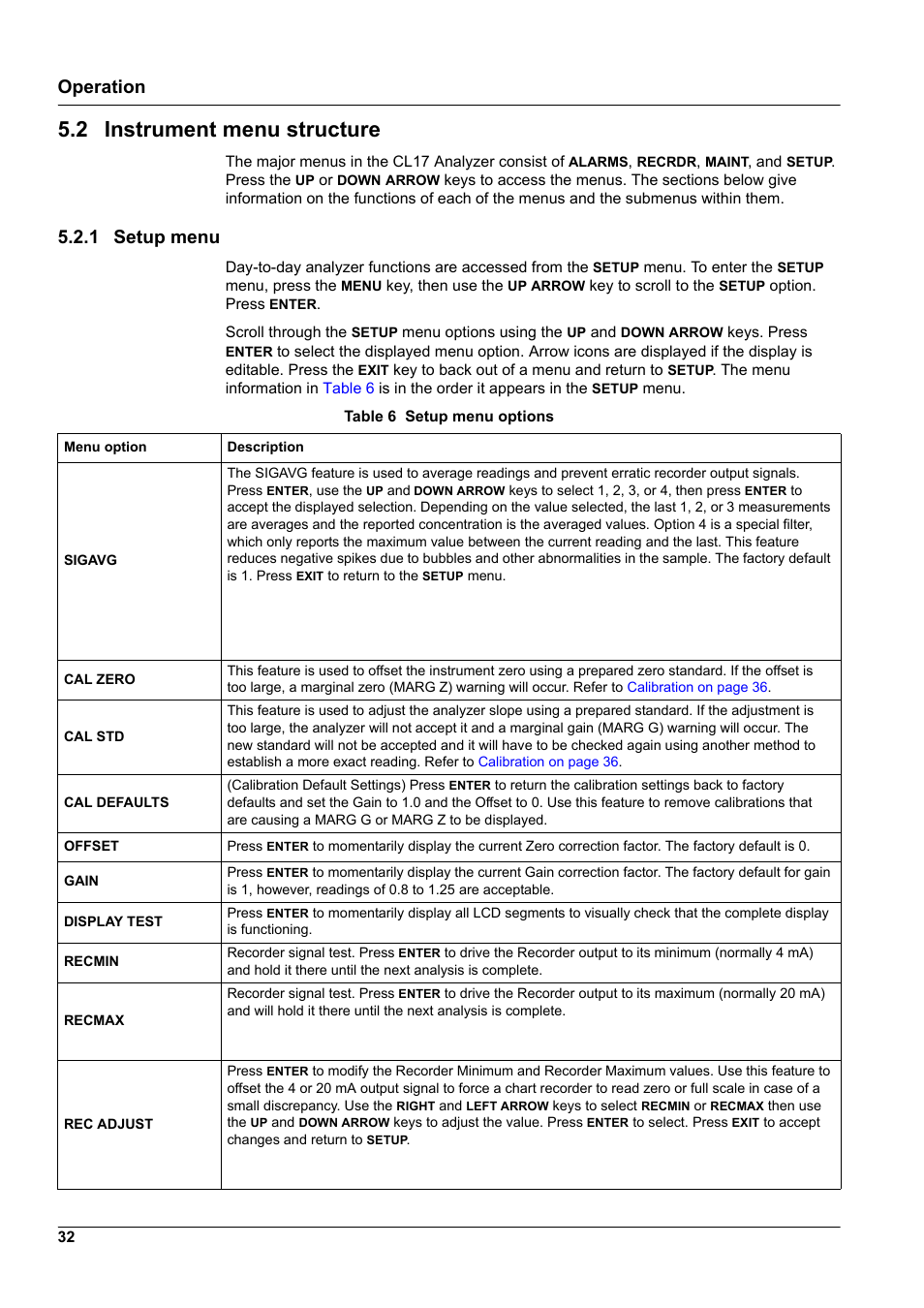 2 instrument menu structure, 1 setup menu, Operation | Hach-Lange CL17 USER MANUAL User Manual | Page 34 / 60